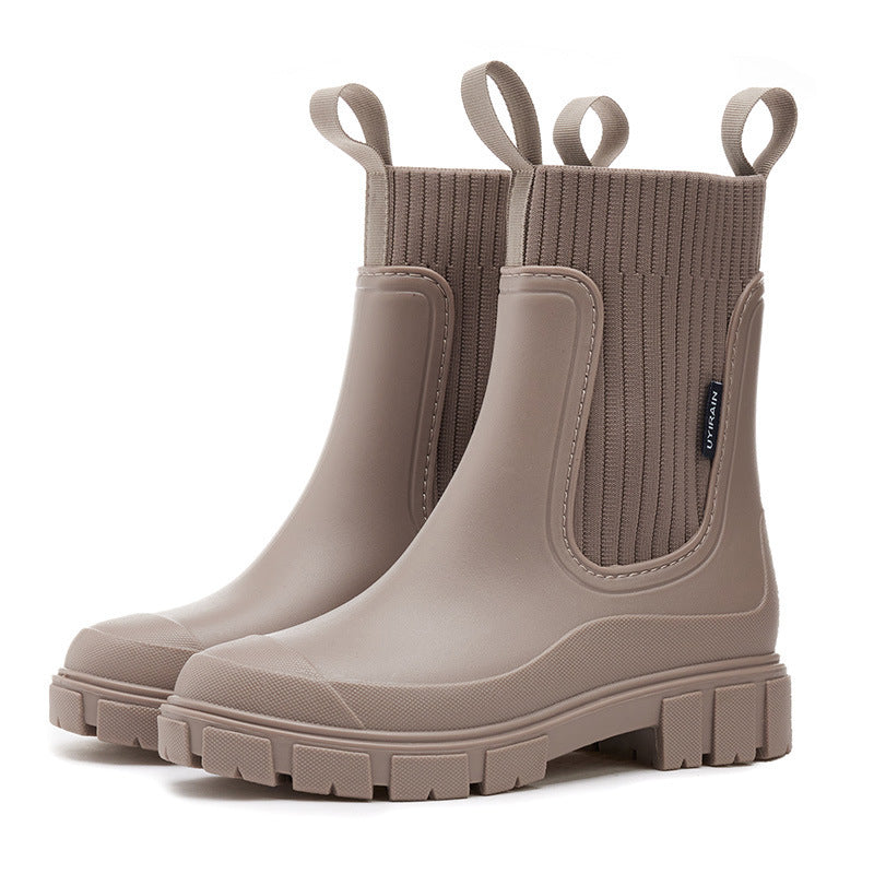 Lina - Damen Chelsea Boots mit Profilsohle und elastischem Schaft