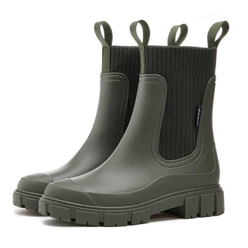 Lina - Damen Chelsea Boots mit Profilsohle und elastischem Schaft