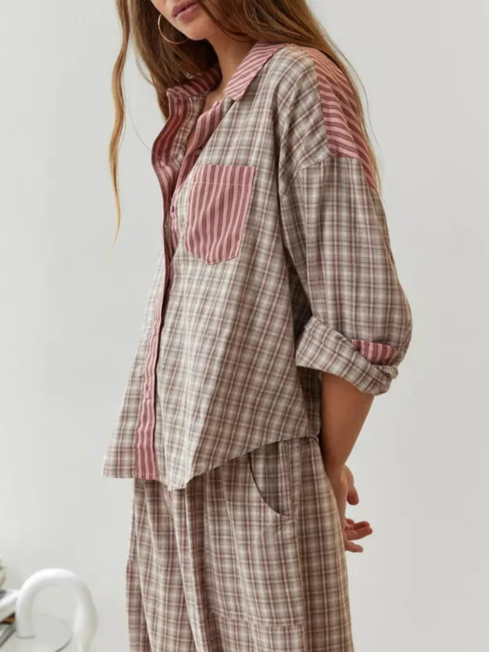 Leonie – Damen Pyjama Set mit Hemd und Hose