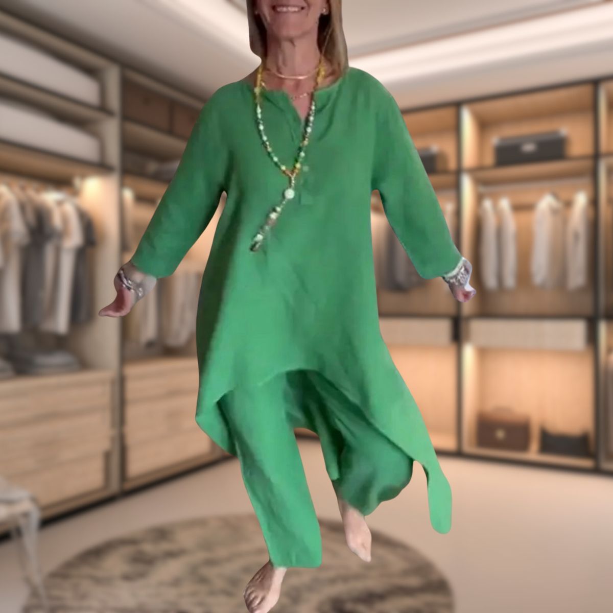 Amira - Damen Zweiteiler Tunika Set bequem weiter Schnitt