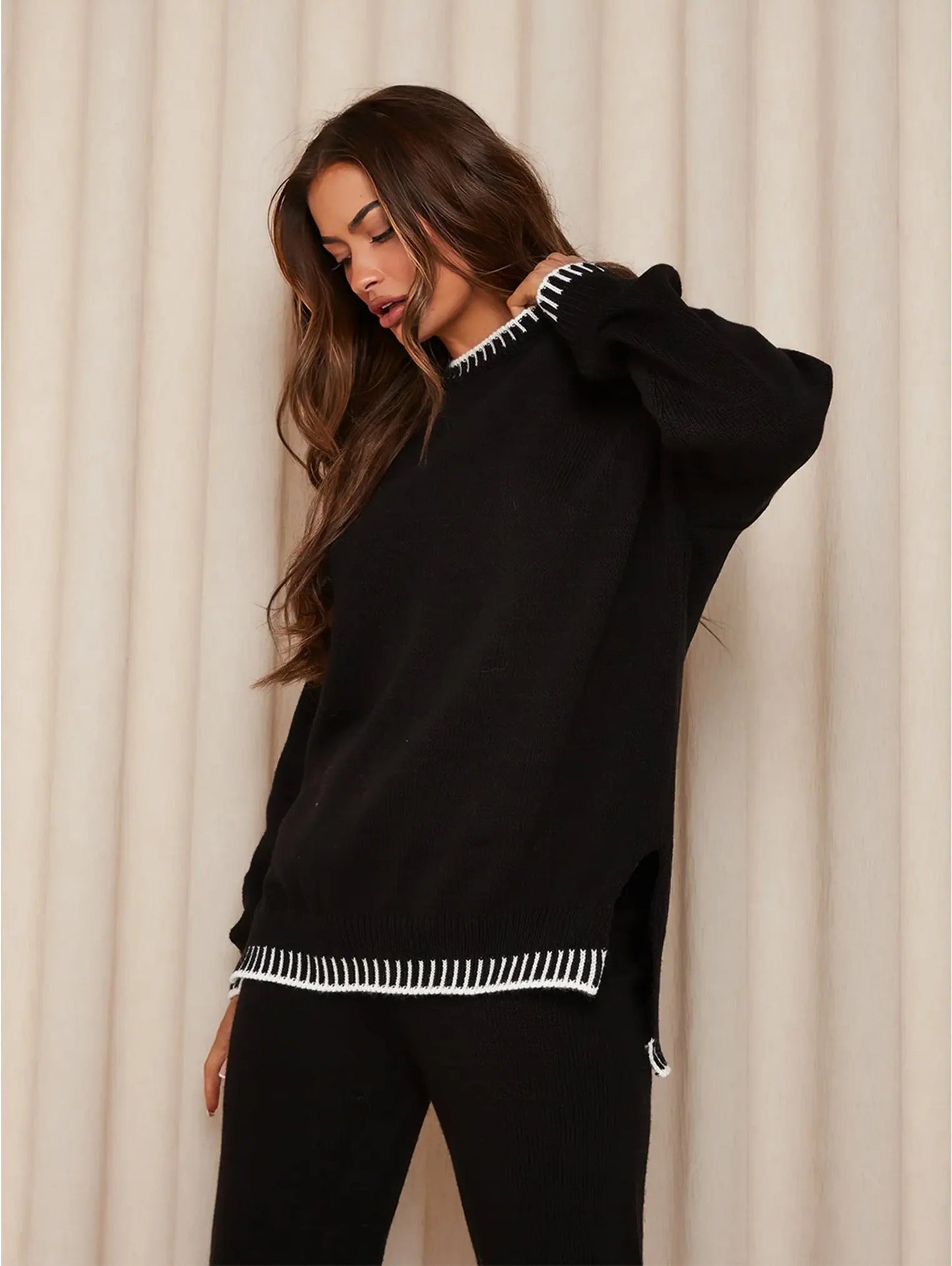 Sofia - Damen Freizeitanzug Set mit Strickdetails