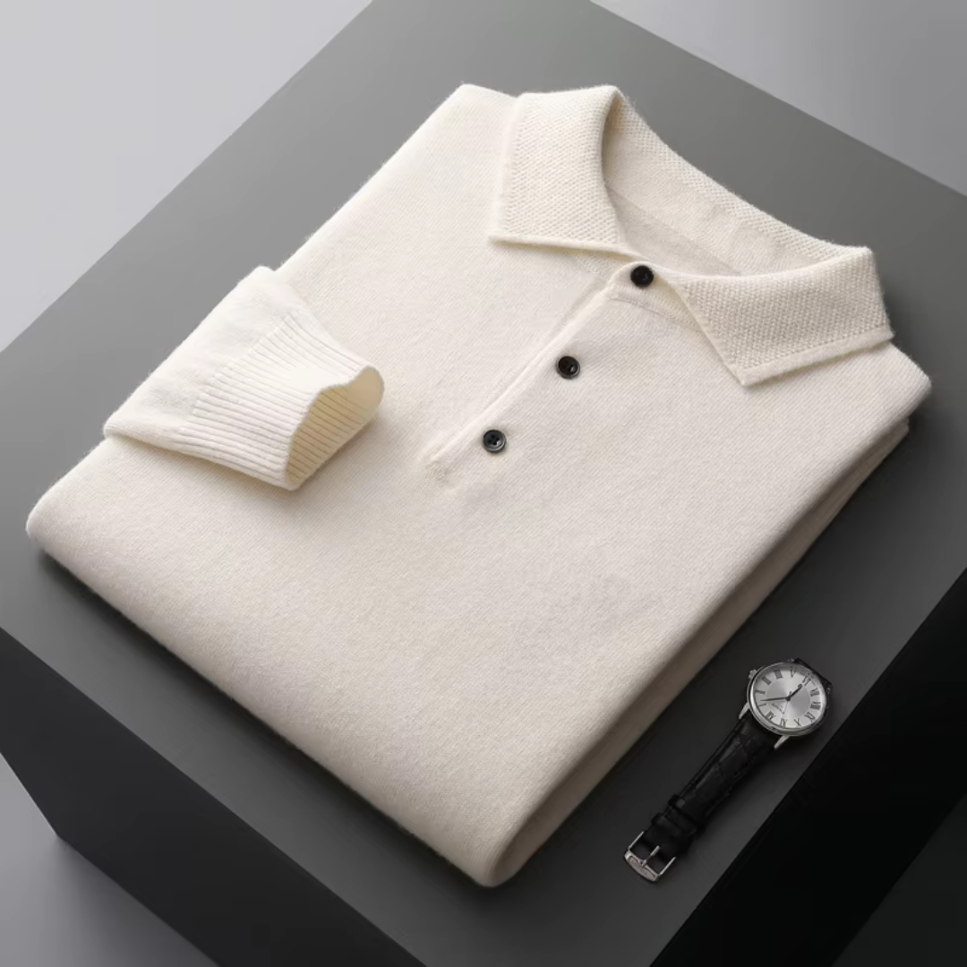 Adrian – Herren Baumwolle Strickpullover mit Polokragen