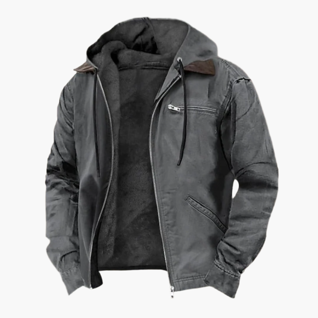 Noah – Herren Gefütterte Freizeitjacke mit Kapuze und Reißverschluss