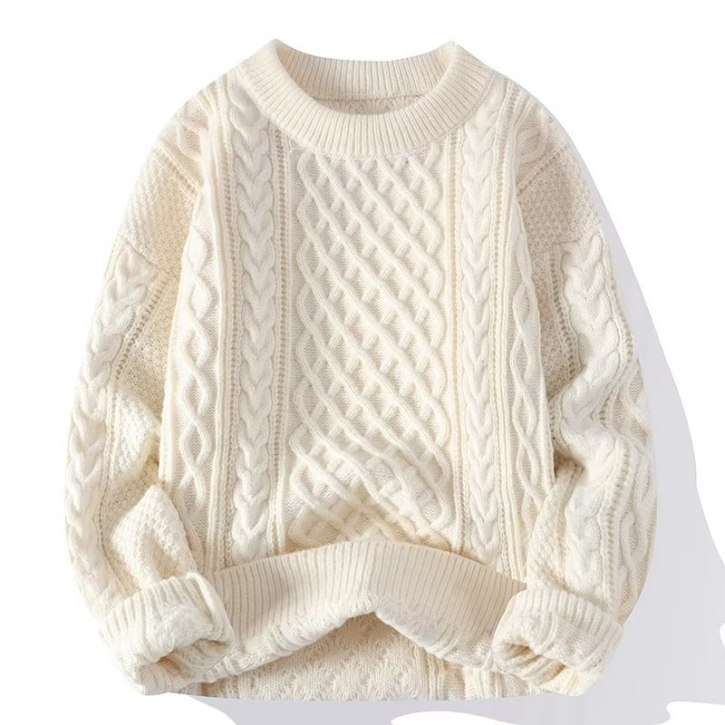 Lena - Damen wollen Strickpullover mit Zopfmuster