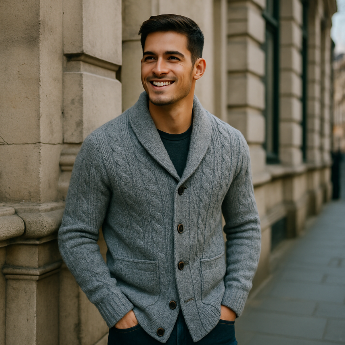 Felix – Strickjacke mit Schalkragen für Herren
