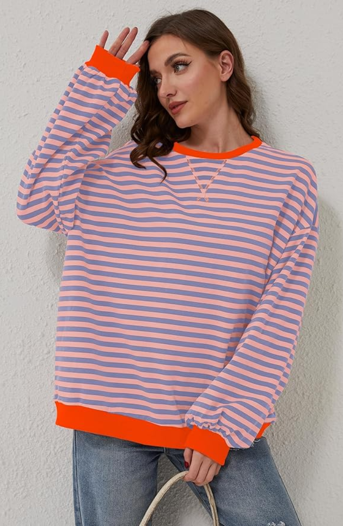 Lina – Gestreiftes Oversize Sweatshirt Damen