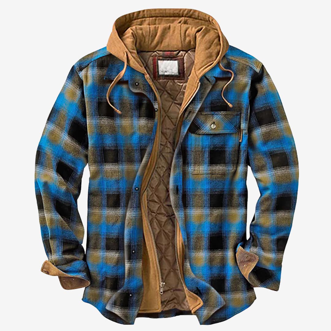 Milan - Herren Karohemdjacke mit Kapuze und Futter