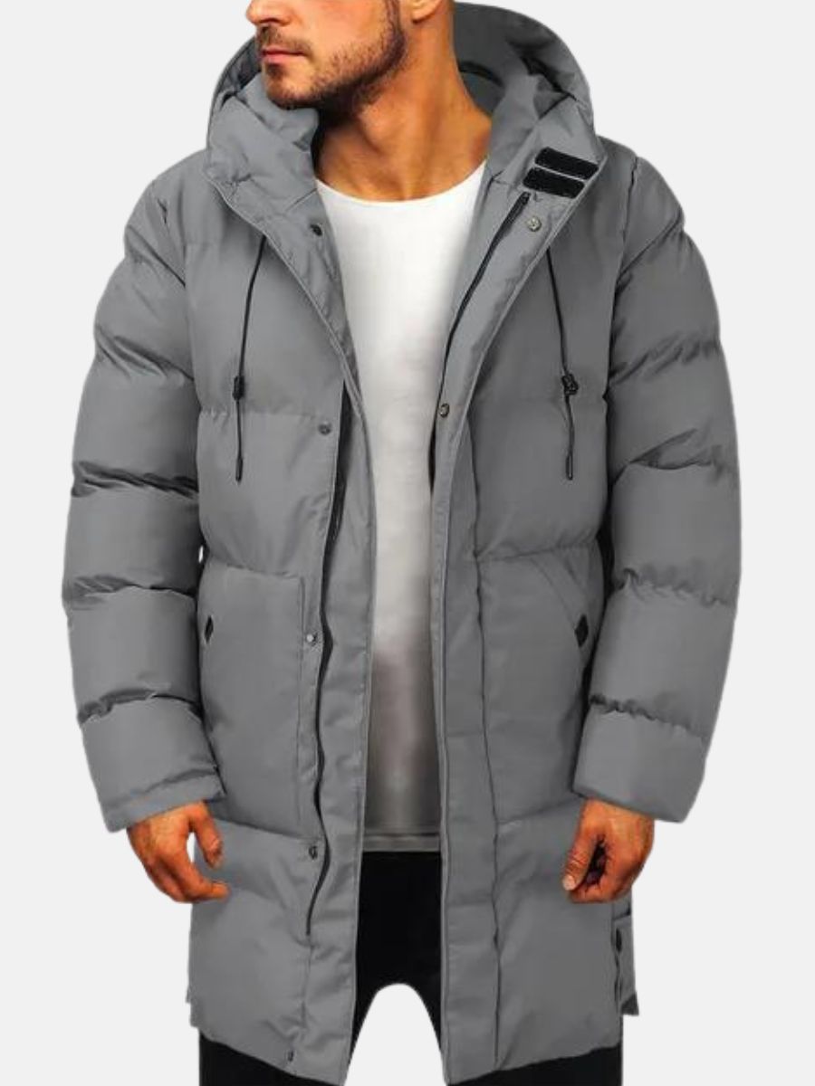 Lukas – Herren Wintermantel Pufferjacke mit Kapuze