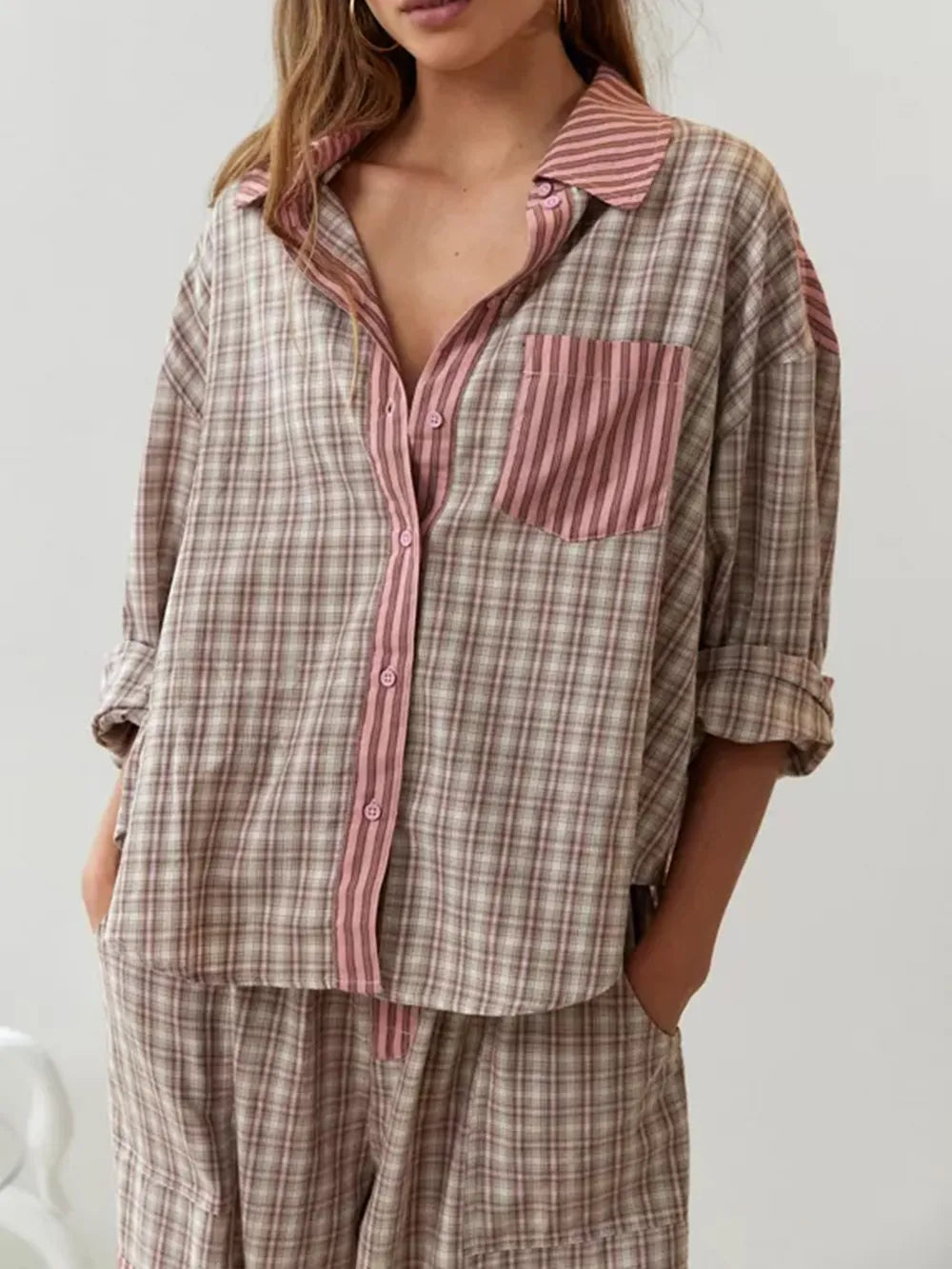 Leonie – Damen Pyjama Set mit Hemd und Hose