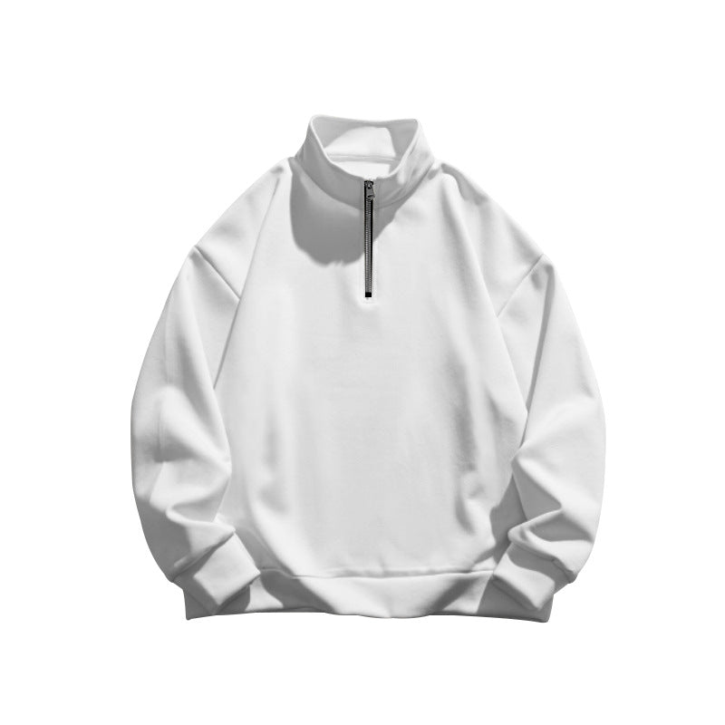 Leon - Herrenpullover mit Stehkragen und halbem Reißverschluss