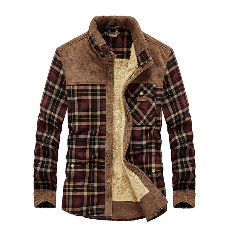 Marco - Herren Baumwolle Flanellhemd kariert gefüttert Winter warm Outdoor