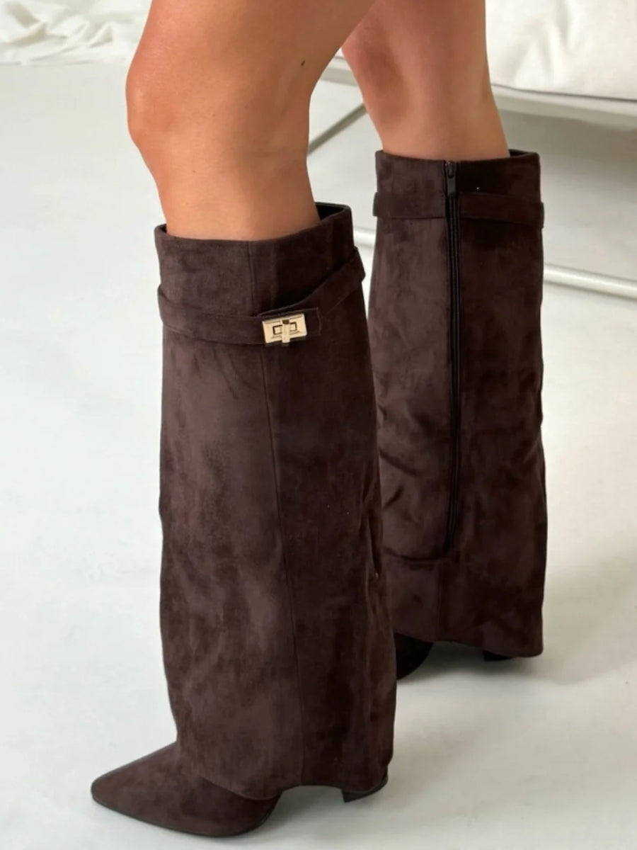 Sophie – Velours-Stiefel mit Absatz Damen