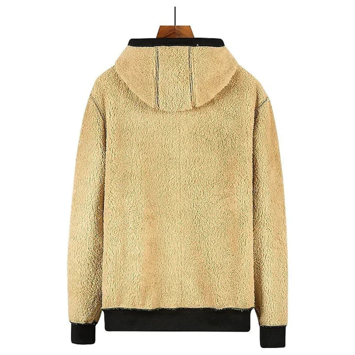 Lukas – Herren Fleecejacke mit Kapuze und Teddy-Innenfutter