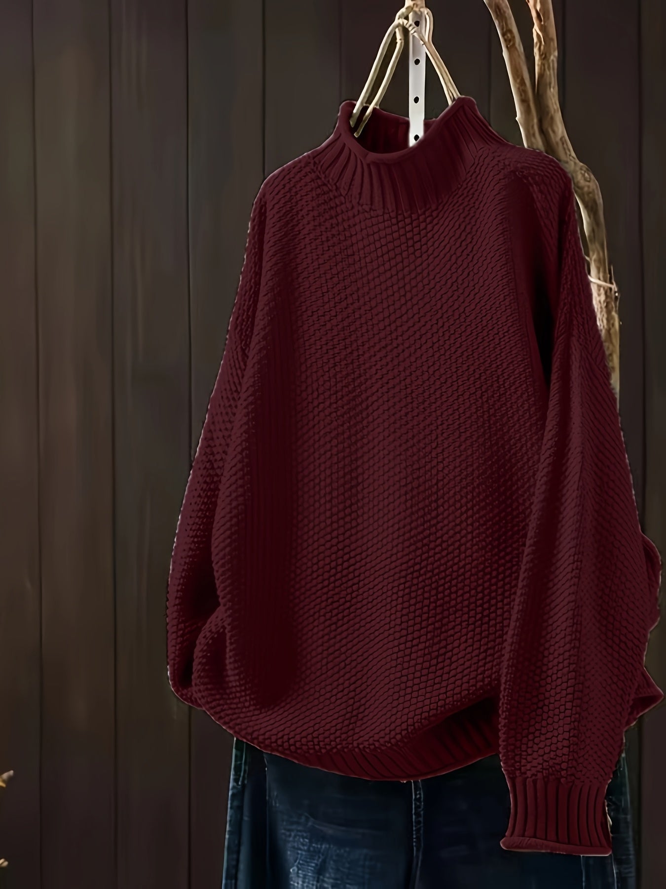 Sophie - Damen Pullover mit Stehkragen und Strukturmuster