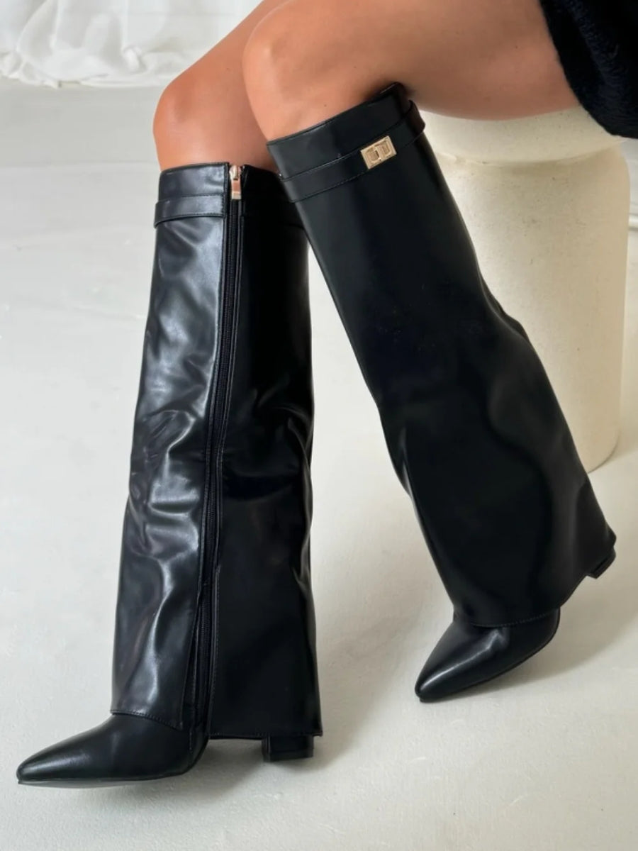 Sophie – Velours-Stiefel mit Absatz Damen