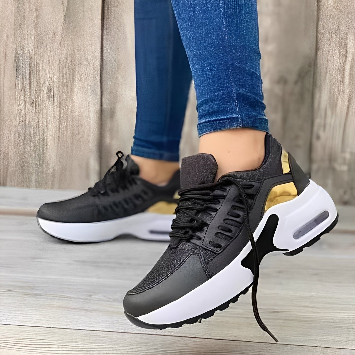 Nayla - Damen Sneaker mit dicker Sohle und edlen Details