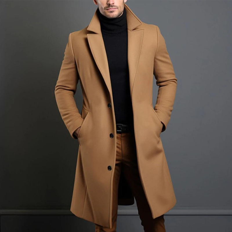 Leon - Herren Mantel langer Wintermantel