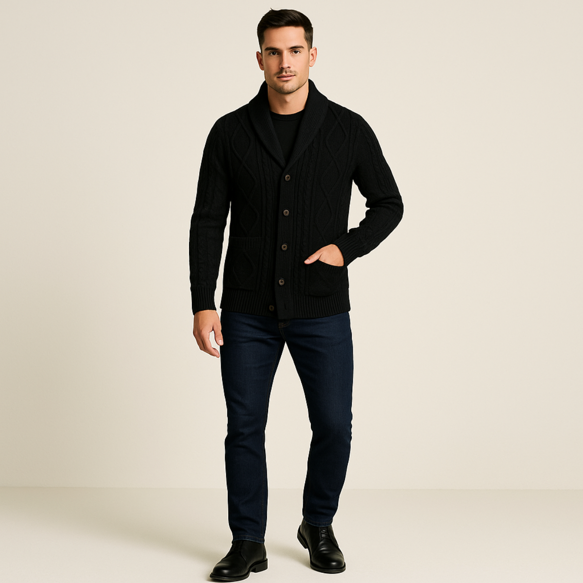 Felix – Strickjacke mit Schalkragen für Herren