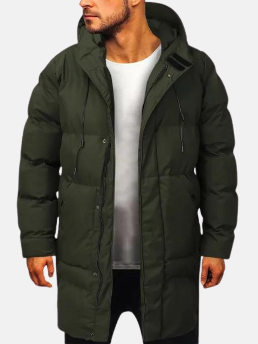 Lukas – Herren Wintermantel Pufferjacke mit Kapuze