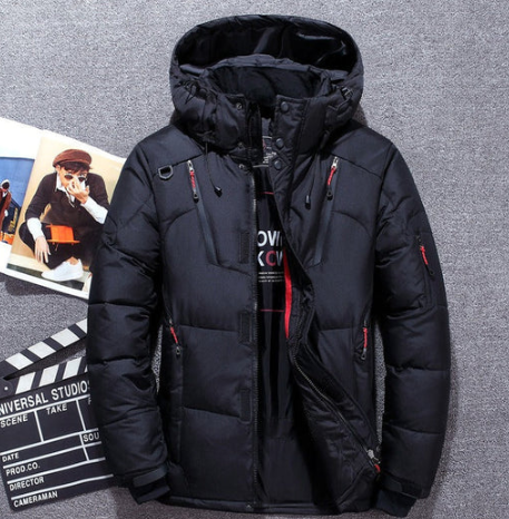 Tom – Herren Winterjacke mit Kapuze und Reißverschluss