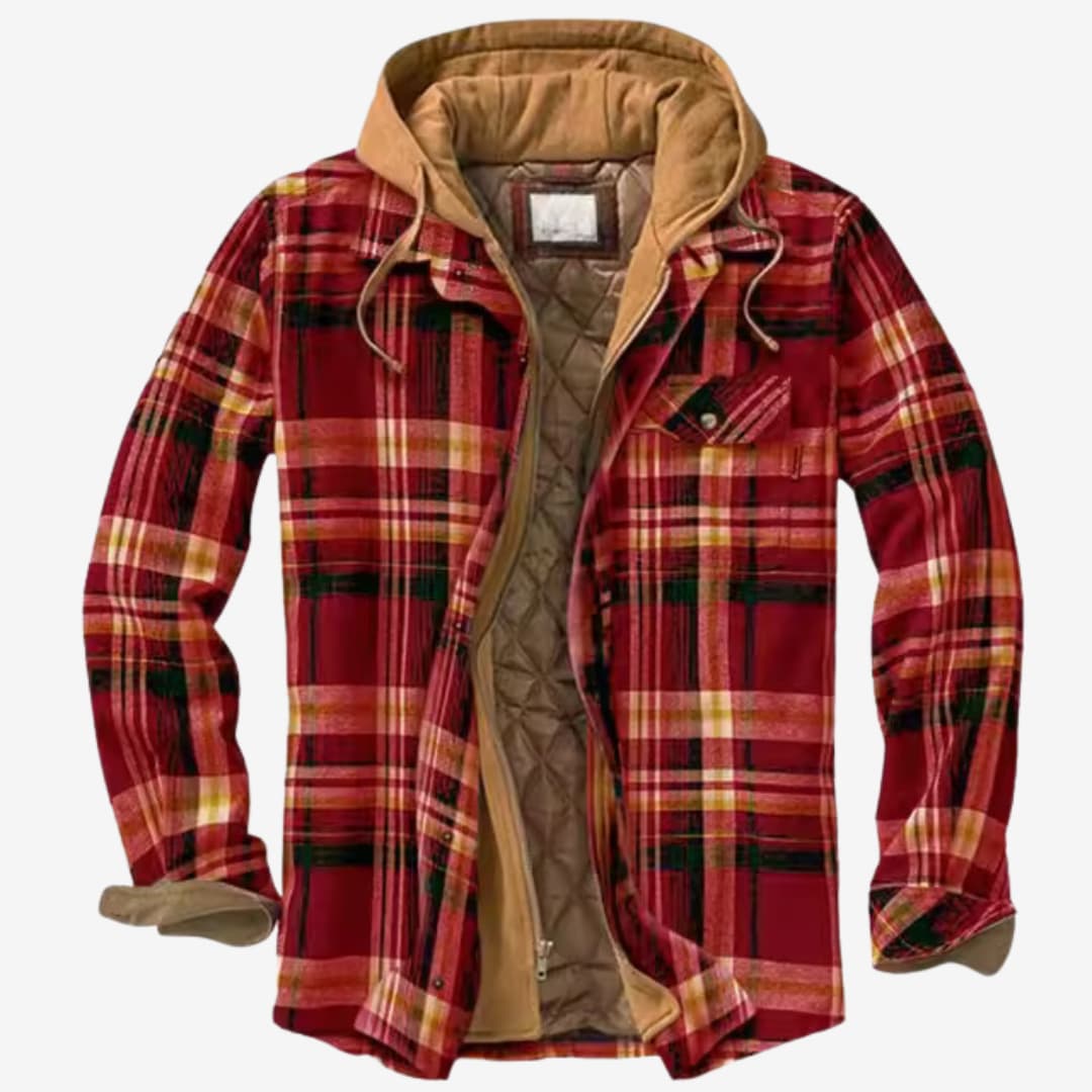 Milan - Herren Karohemdjacke mit Kapuze und Futter