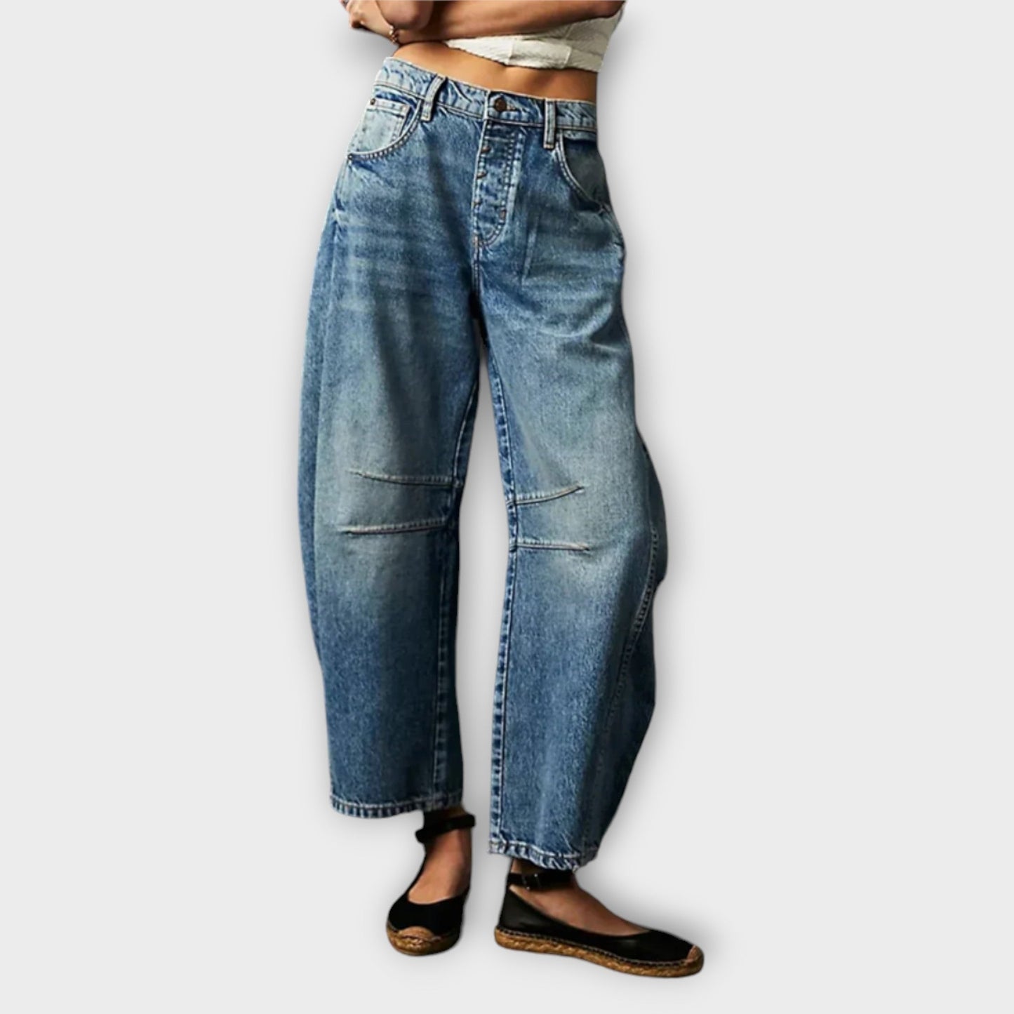 Nora – Weit geschnittene Retro Jeans Damen