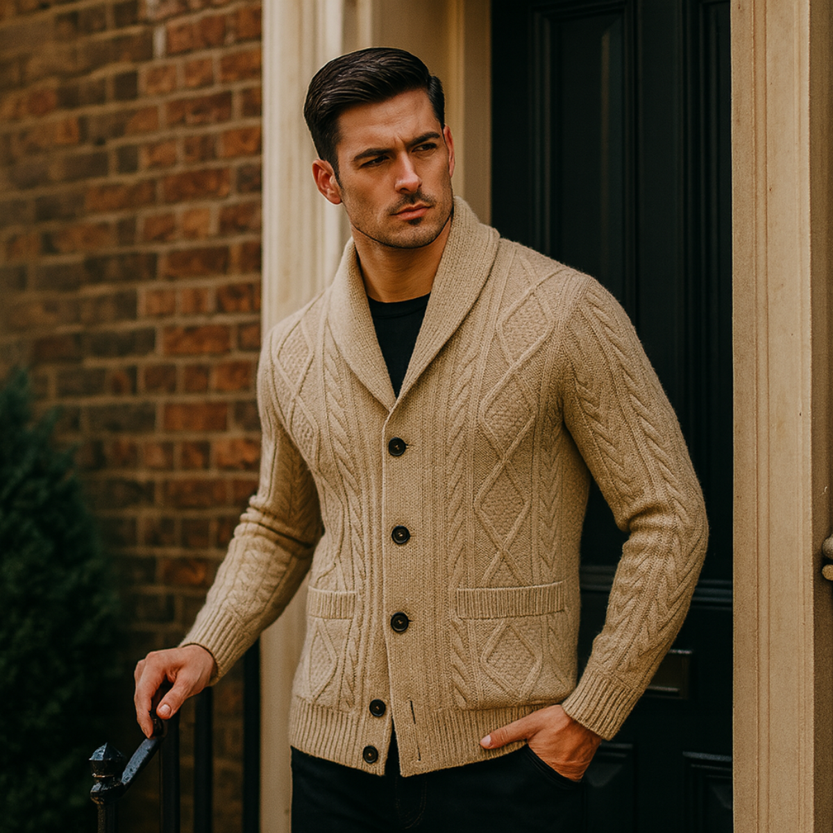 Felix – Strickjacke mit Schalkragen für Herren