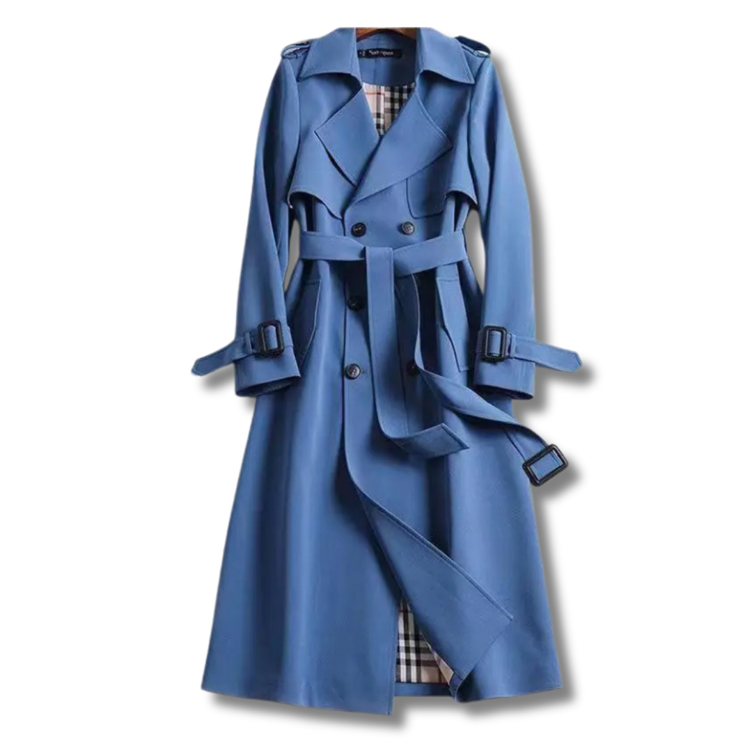 Valentina - Damen wollen Trenchcoat mit Bindegürtel und Doppelreiher