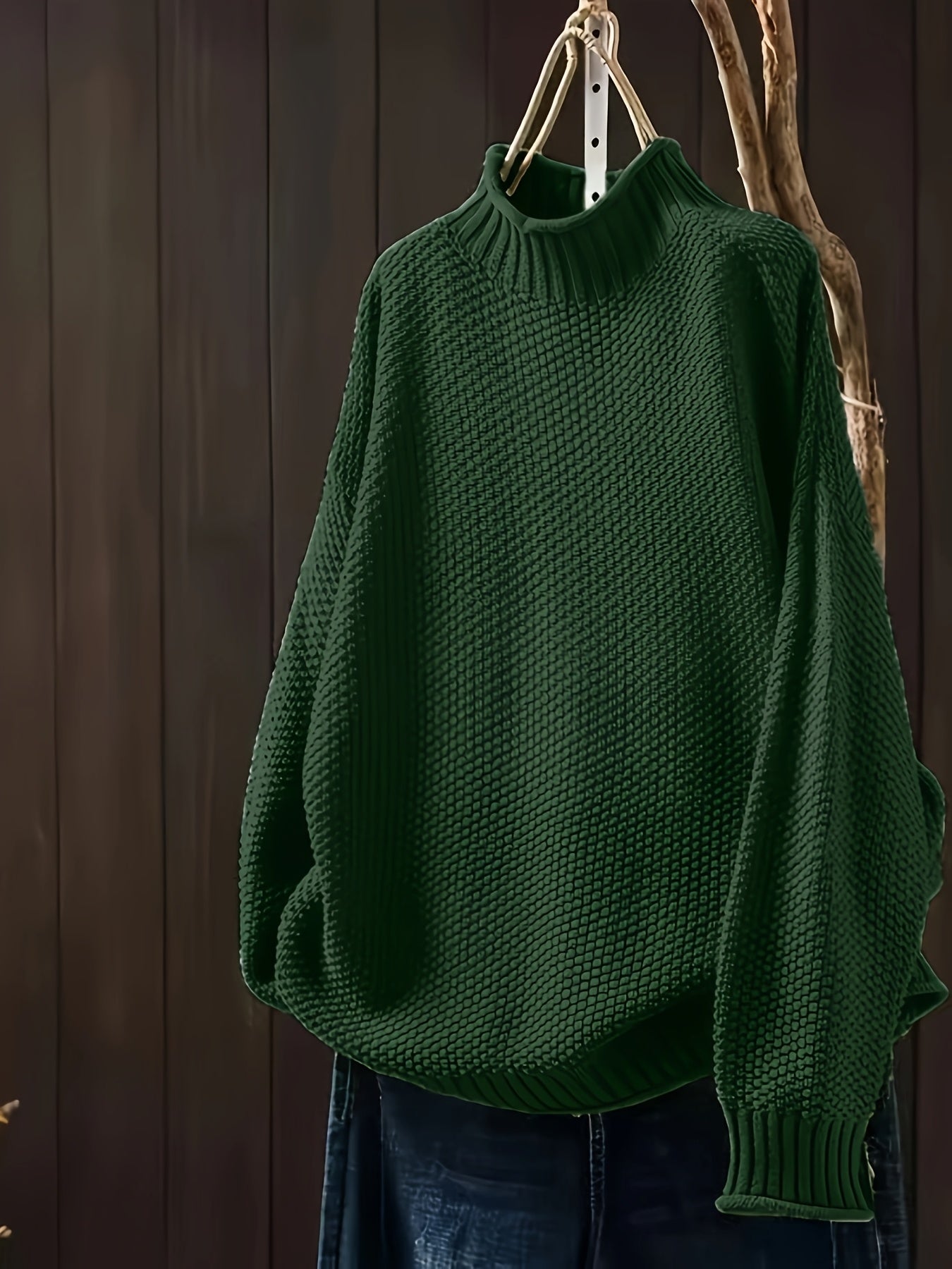 Sophie - Damen Pullover mit Stehkragen und Strukturmuster