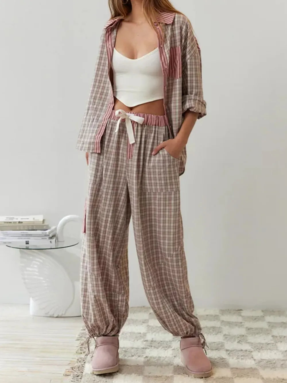 Leonie – Damen Pyjama Set mit Hemd und Hose
