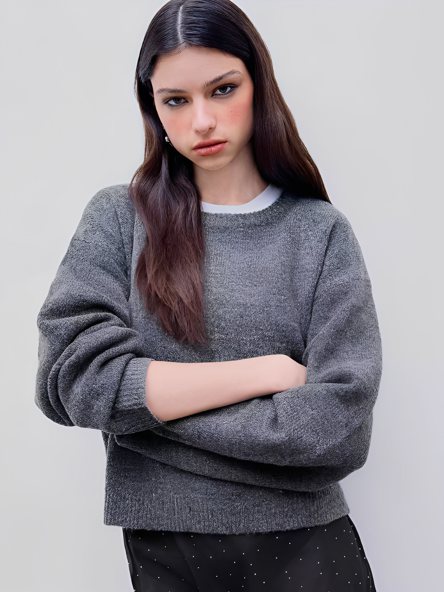 Elina – Damen Strickpullover mit Rundhalsausschnitt