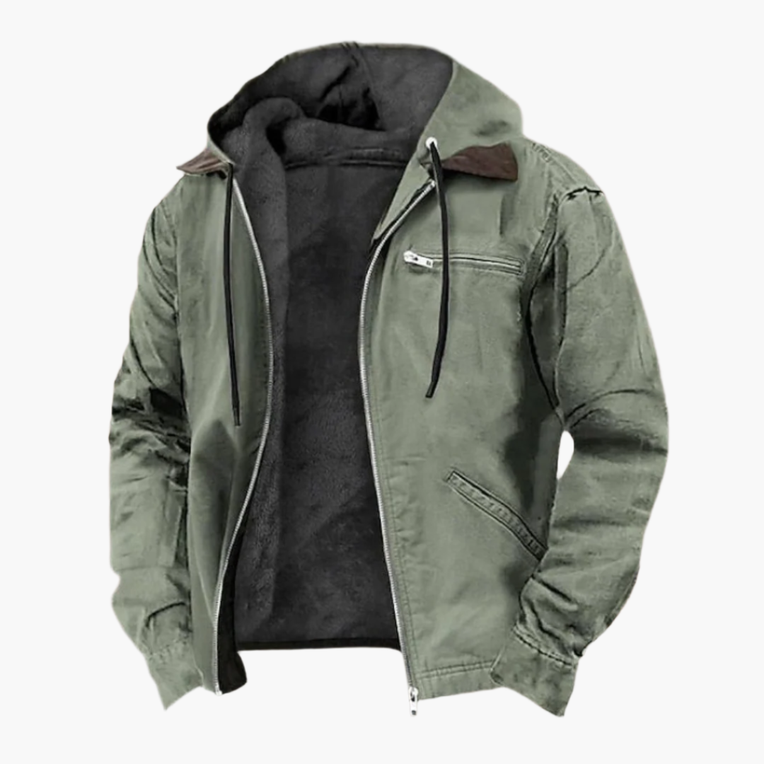 Noah – Herren Gefütterte Freizeitjacke mit Kapuze und Reißverschluss