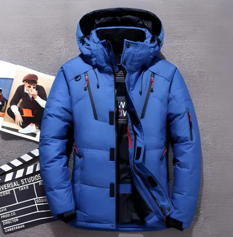 Tom – Herren Winterjacke mit Kapuze und Reißverschluss