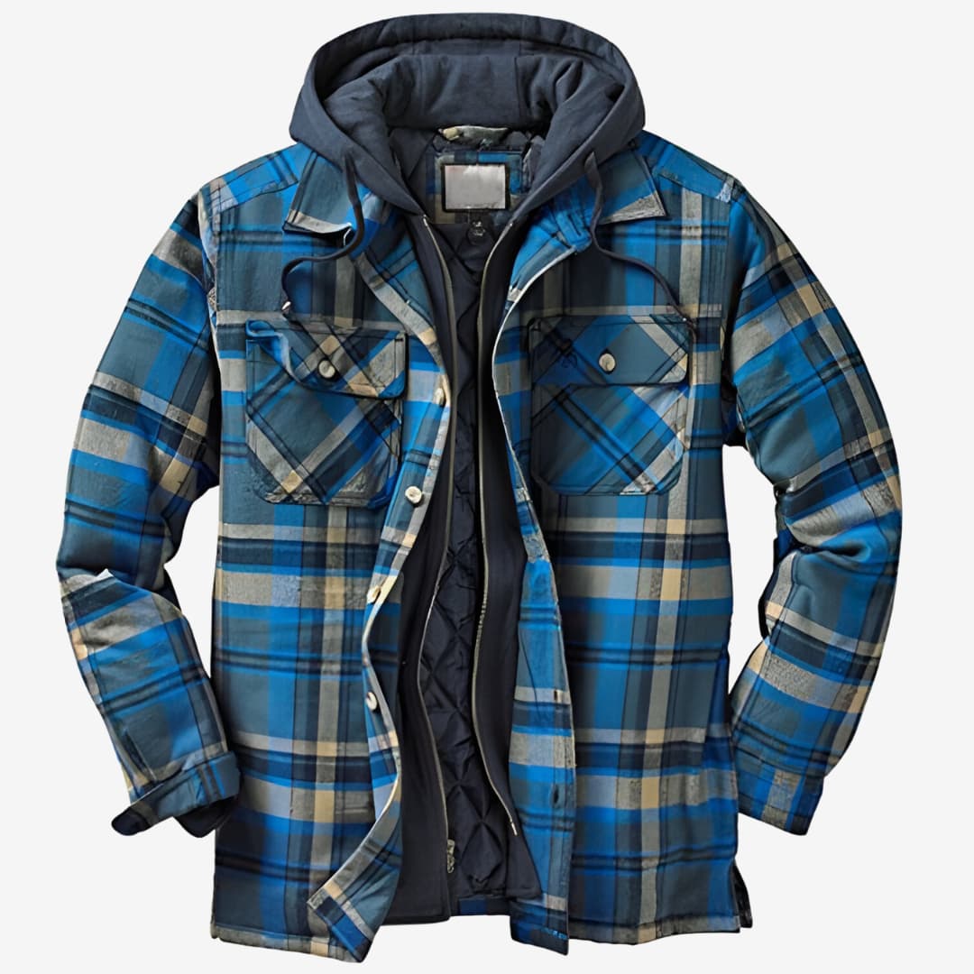 Milan - Herren Karohemdjacke mit Kapuze und Futter