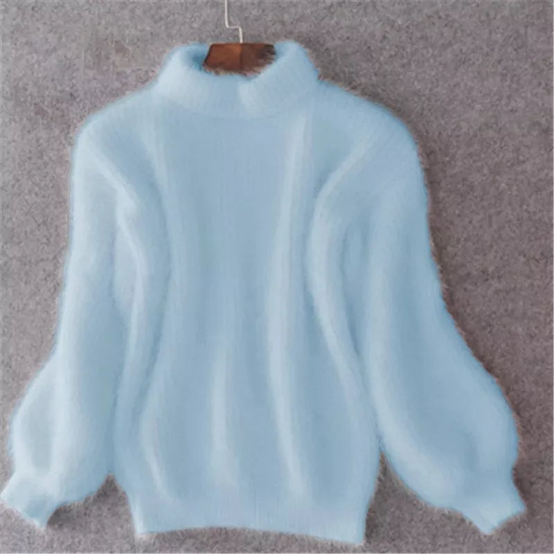 Sophia - Damen kaschmir Strickpullover mit Ballonärmeln