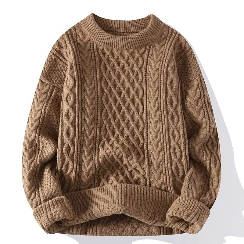 Lena - Damen wollen Strickpullover mit Zopfmuster