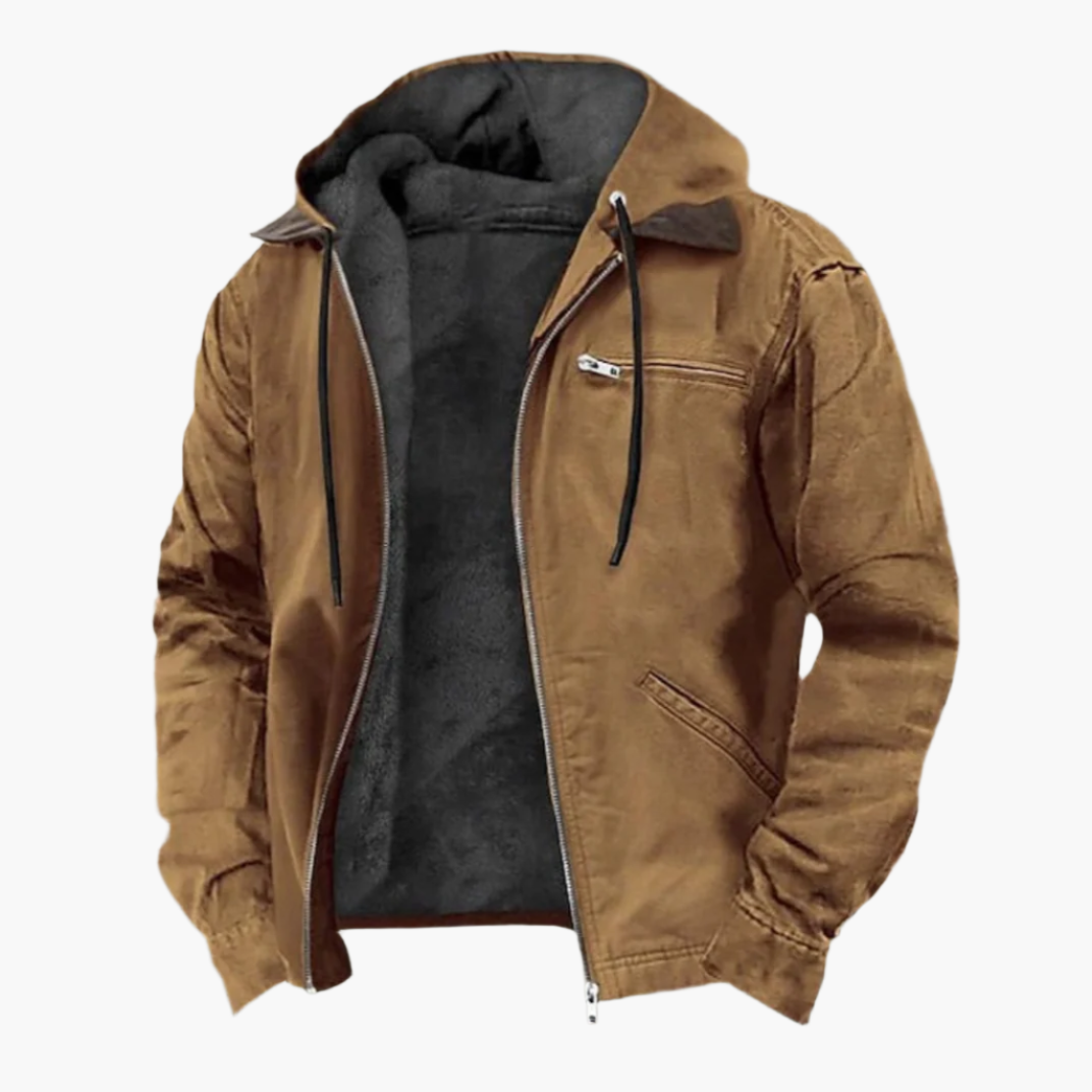 Noah – Herren Gefütterte Freizeitjacke mit Kapuze und Reißverschluss