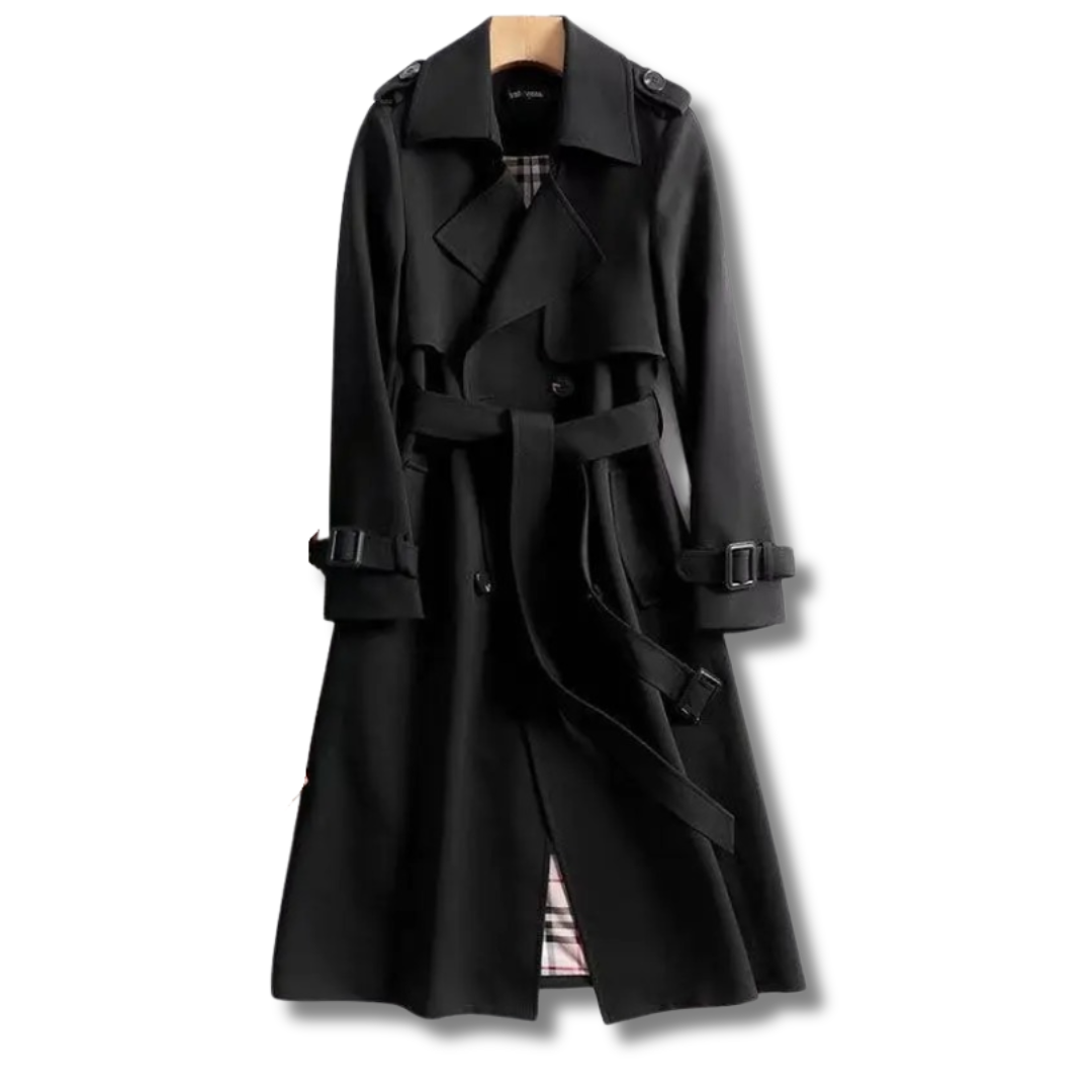 Valentina - Damen wollen Trenchcoat mit Bindegürtel und Doppelreiher