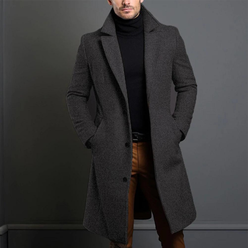 Leon - Herren Mantel langer Wintermantel