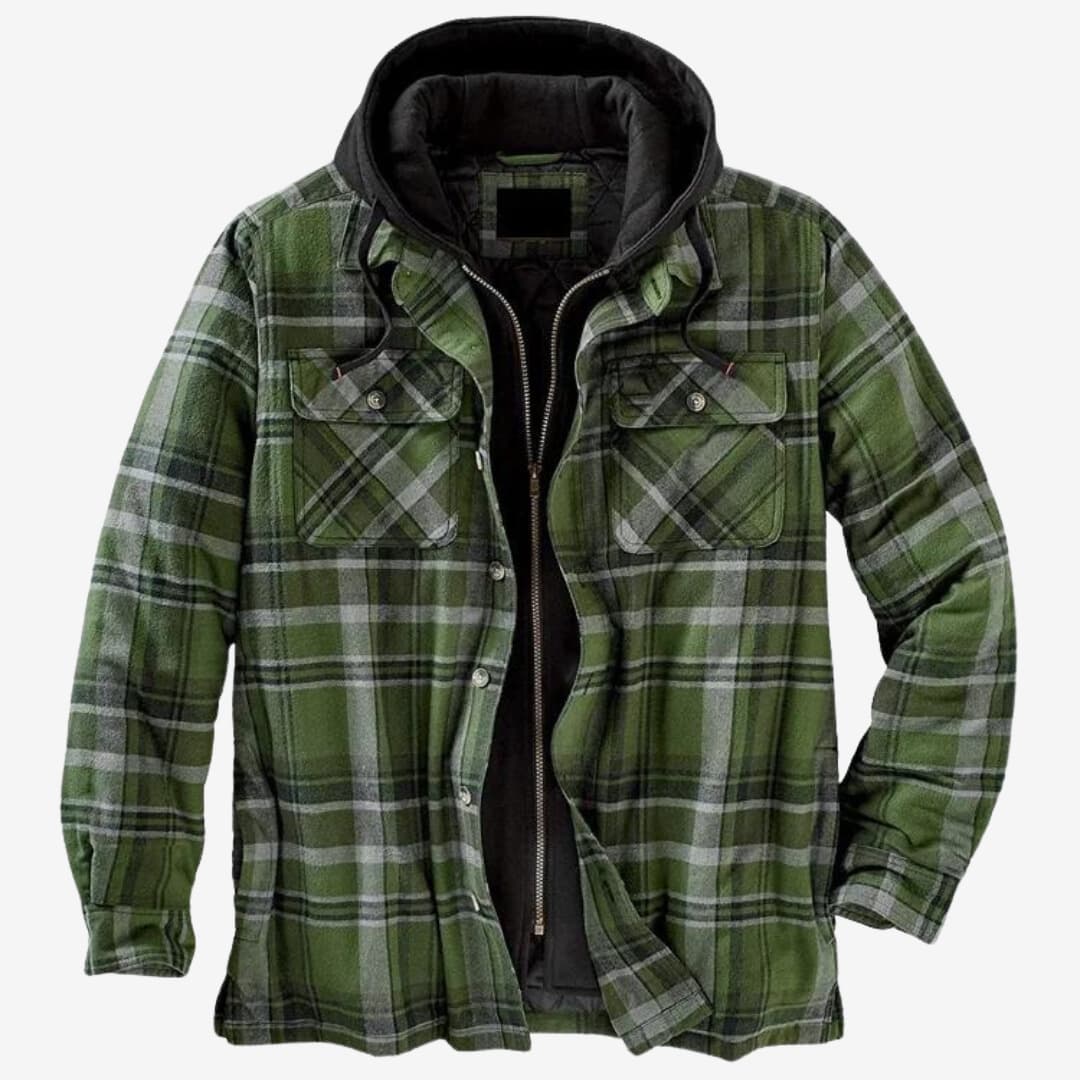 Milan - Herren Karohemdjacke mit Kapuze und Futter