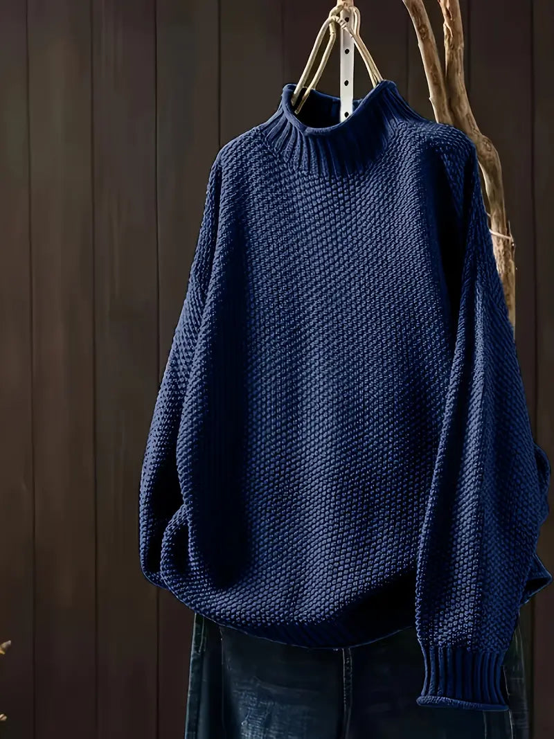 Sophie - Damen Pullover mit Stehkragen und Strukturmuster