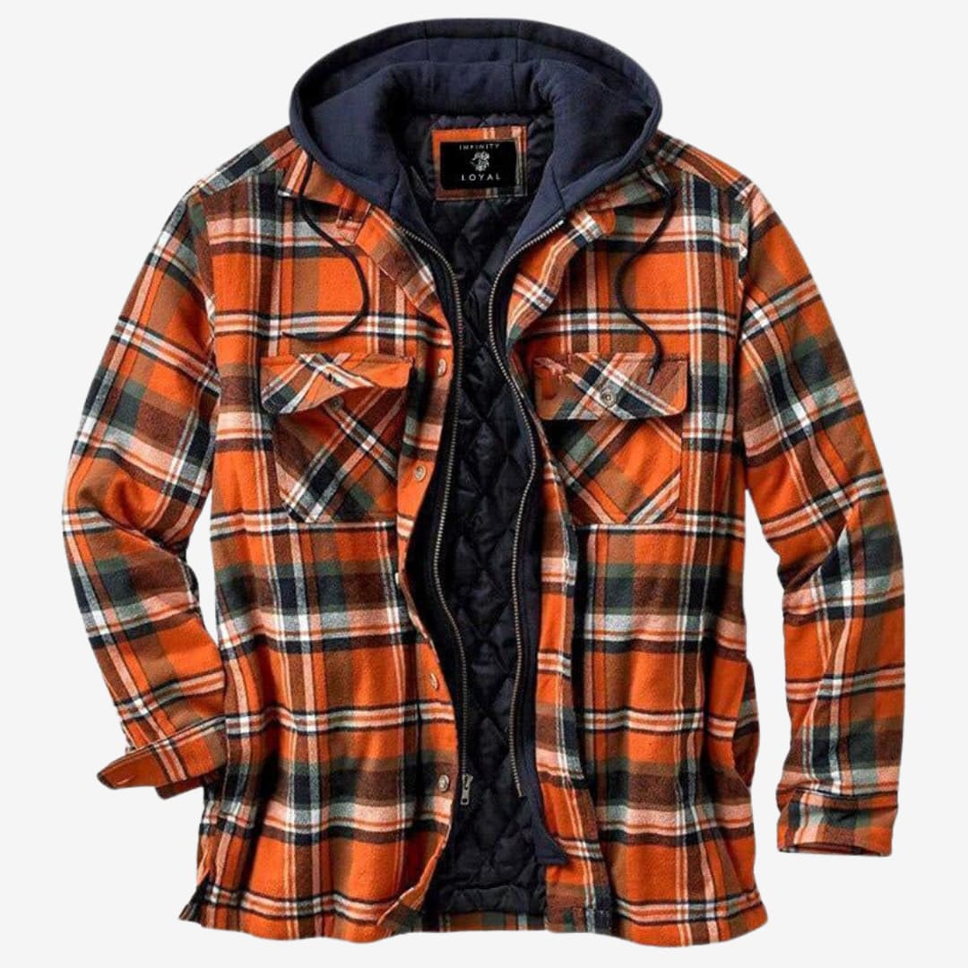 Milan - Herren Karohemdjacke mit Kapuze und Futter