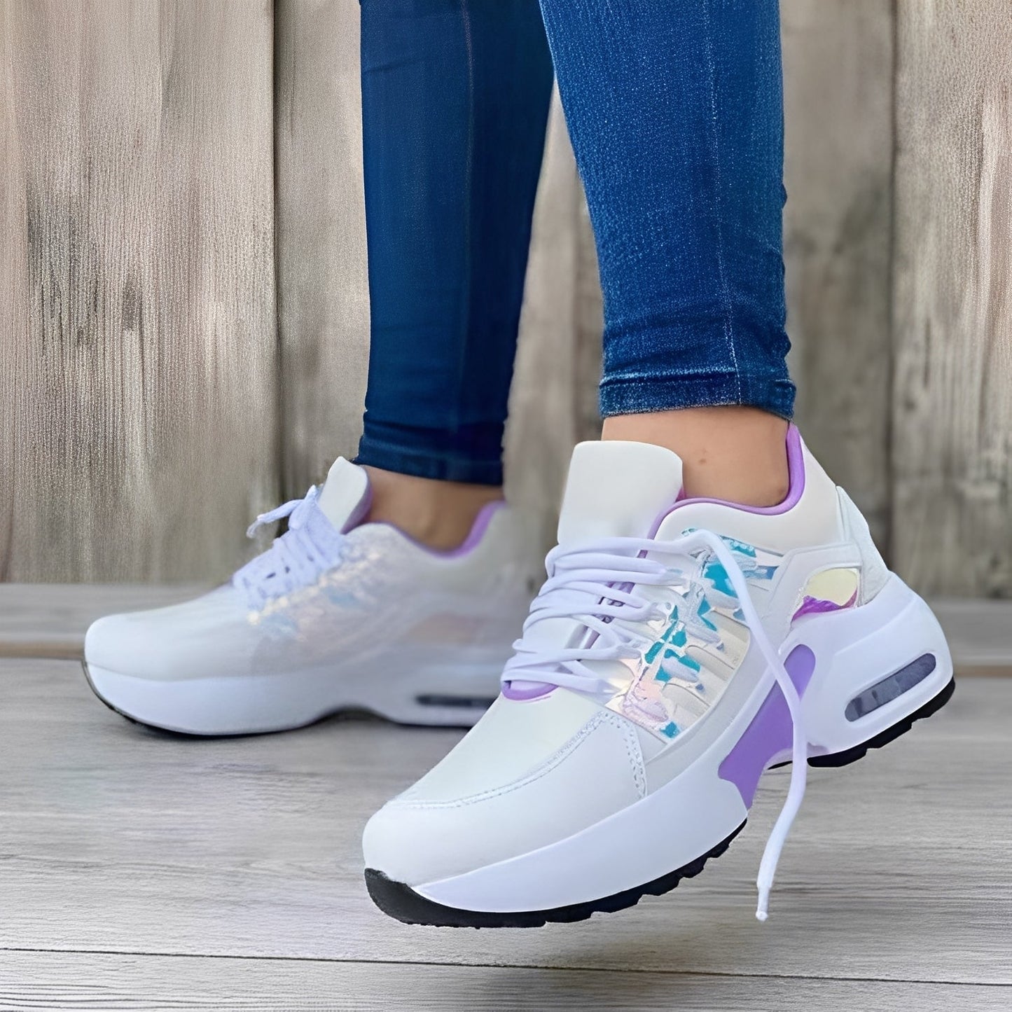 Nayla - Damen Sneaker mit dicker Sohle und edlen Details