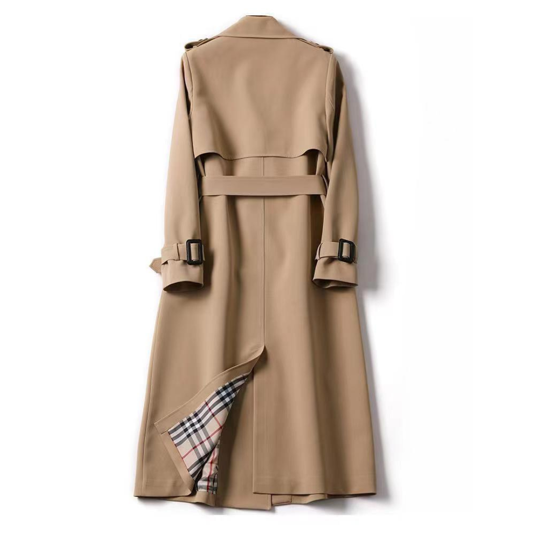 Valentina - Damen wollen Trenchcoat mit Bindegürtel und Doppelreiher