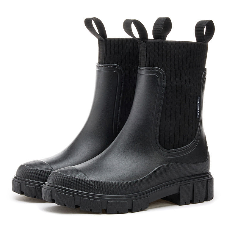 Lina - Damen Chelsea Boots mit Profilsohle und elastischem Schaft