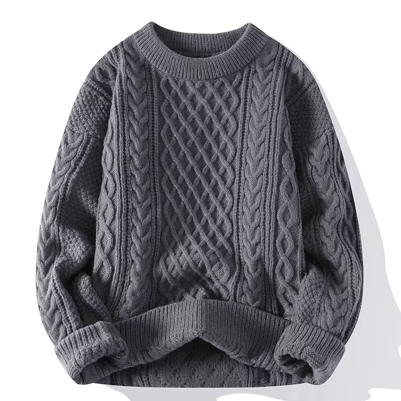 Lena - Damen wollen Strickpullover mit Zopfmuster