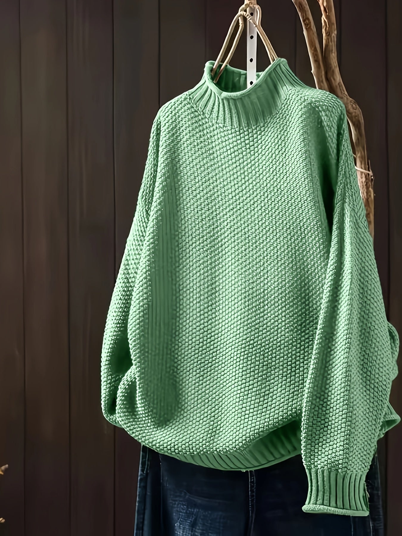 Sophie - Damen Pullover mit Stehkragen und Strukturmuster