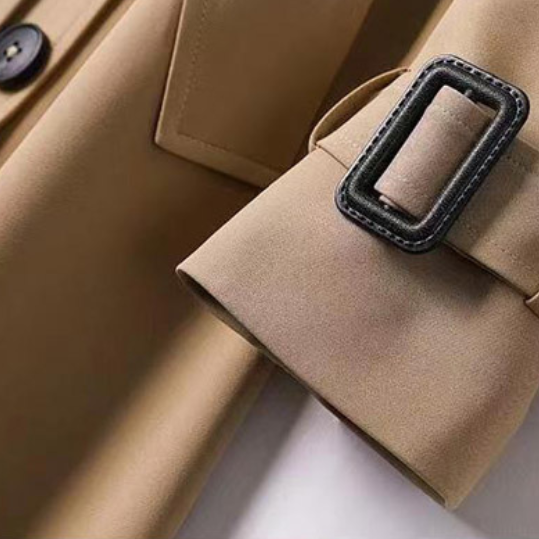 Valentina - Damen wollen Trenchcoat mit Bindegürtel und Doppelreiher