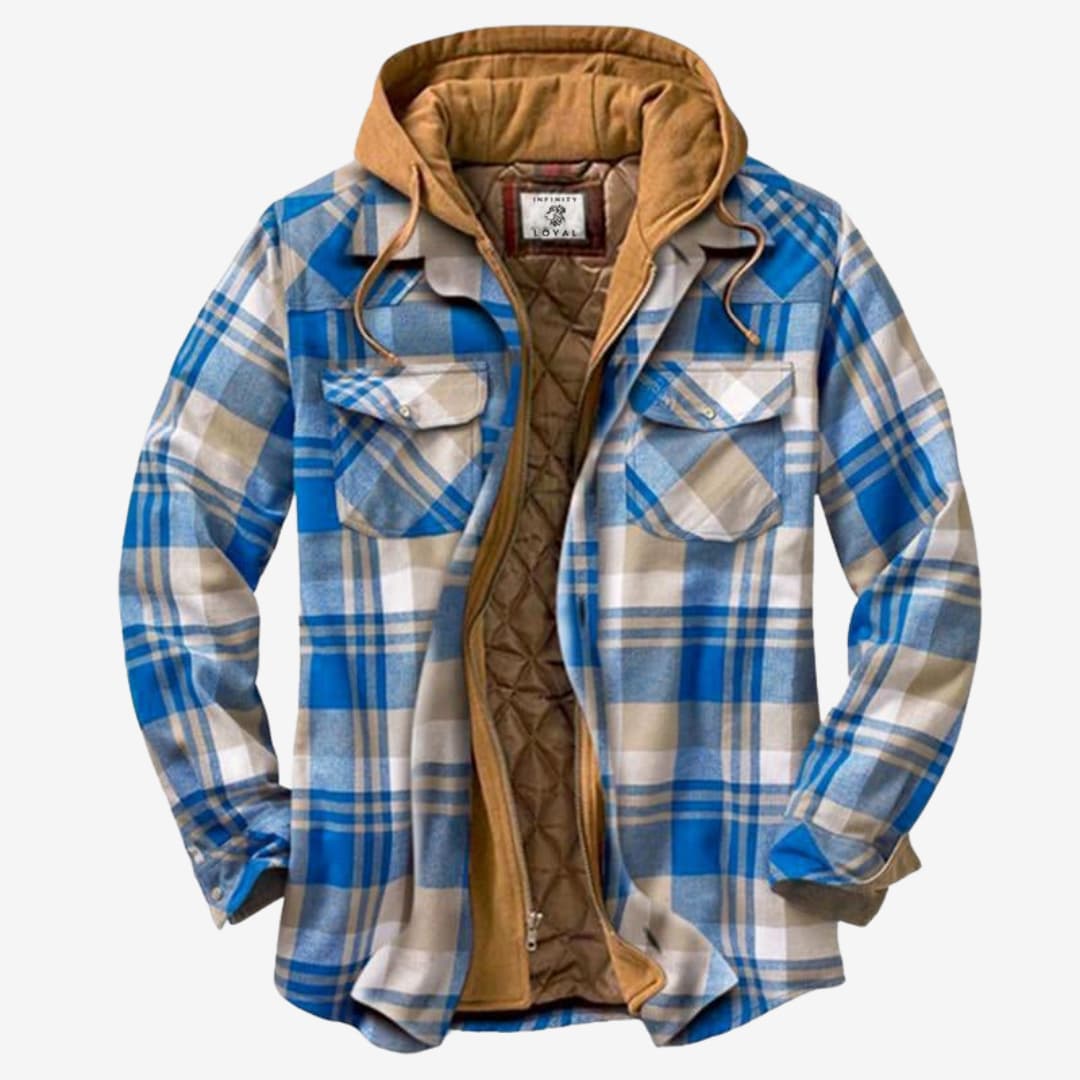 Milan - Herren Karohemdjacke mit Kapuze und Futter