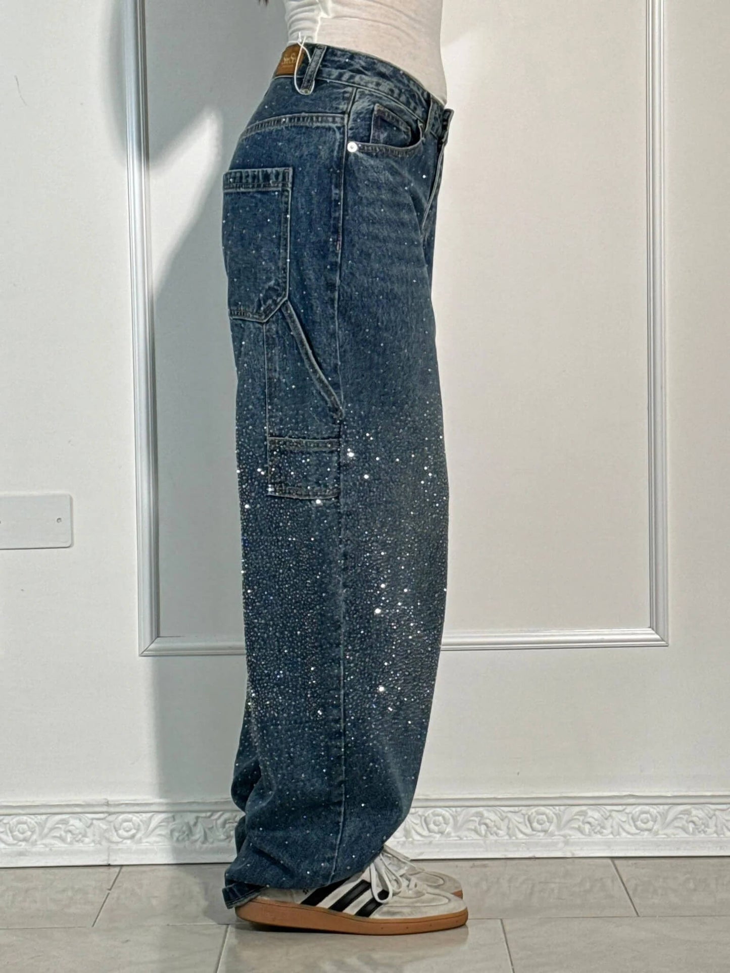 Livia – Glitzernde Straight-Leg Jeans Damen